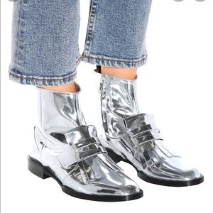Robert Clergerie Yousc Leather Metallic Ankle Boots